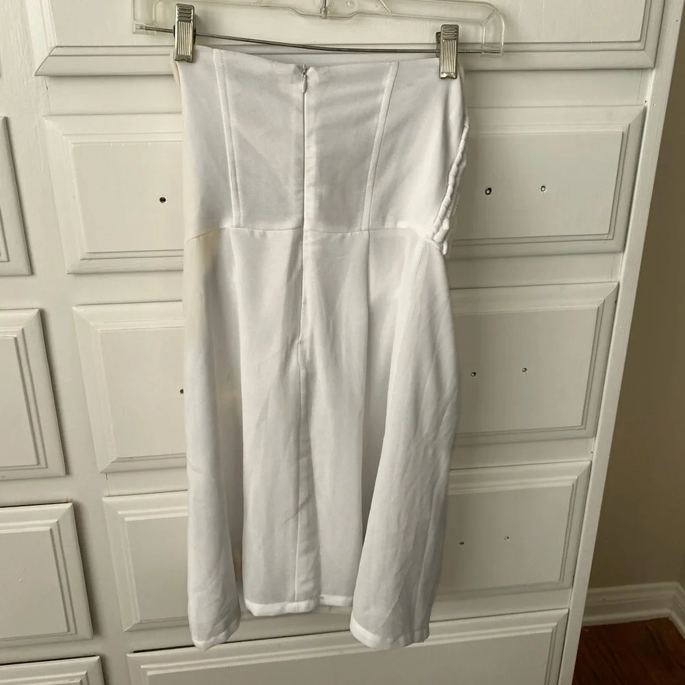 Revolve White Braided Strapless Mini Dress - Picture 2 of 3
